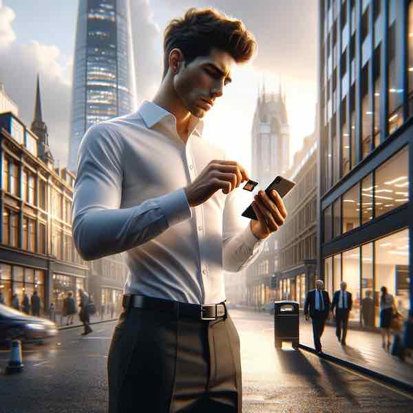 A Man is inserting a Unity Wireless SIM in his Smart Phone