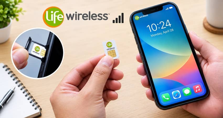Steps to insert a Life Wireless SIM card into an unlocked phone